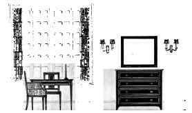 ELEVATION SKETCH IX BLACK, WHITE, AND ONE COLOUR, EXPRESSING THE FEELING OF A YOUNG BOY'S BEDROOM