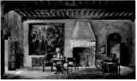 SKETCH SHOWING THE EARLY ITALIAN RENAISSANCE ADAPTED TO THE COMFORTS OF A MODERN LIVING ROOM