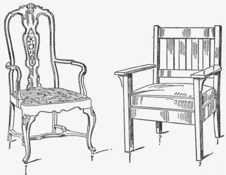 This Craftsman chair reveals a degree of unity due to repetition of the same type of line.