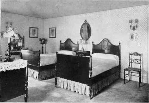 A GUEST CHAMBER WITH Modern FURNITURE OF SHERATON TYPE.