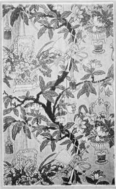 A symphony in buff, tan, and yellow with branch in black and other touches of grey blue and green.