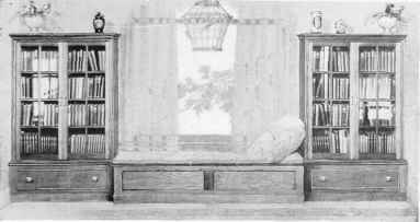 BOOK CASES AND WINDOW SEAT COMBINATION.