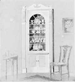 CHINA CLOSET OF COLONIAL DESIGN.