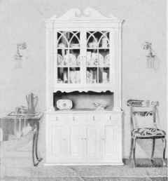DRESSER SIDEBOARD OF COLONIAL DESIGN.