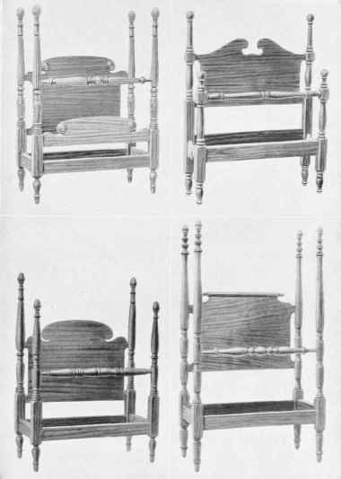 FOUR POST BEDS WITH HIGH AND LOW POSTS.