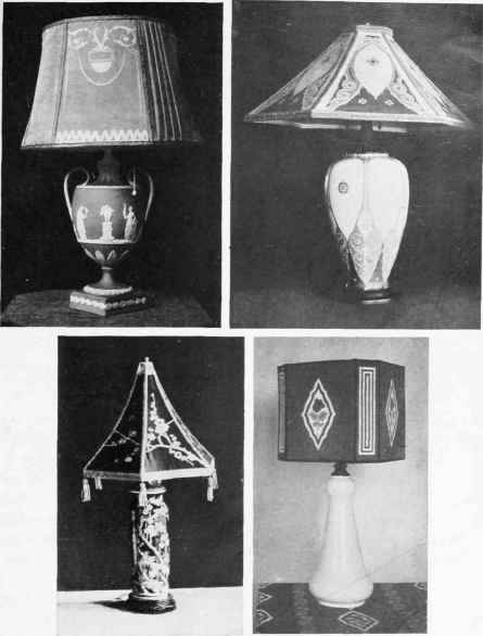 LAMP SHADES IN BATIK SILK DESIGNED TO MATCH THE LAMPS.