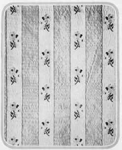 Plain stripe of soft golden yellow: the other is �cru with pink and green sprigs .