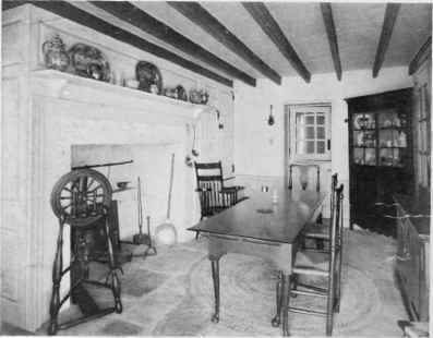 SIMPLE PERIOD FURNISHING IN BREAKFAST ROOM OF AN OLD FARM HOUSE AT LANGHORNE PENNSYLVANIA.