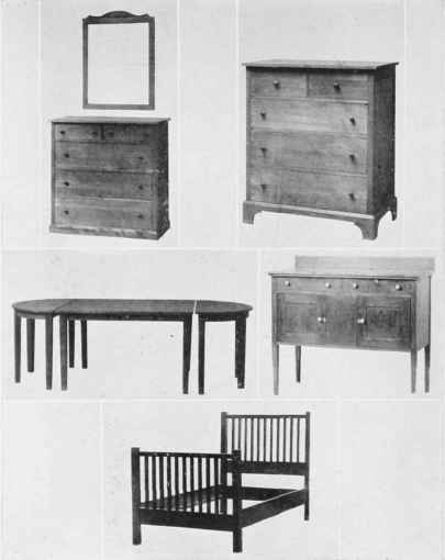STRAIGHT LINE BEDROOM AND DINING ROOM FURNITURE.