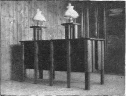 Combination Desk, Reading table, and Bookcase, Rear View