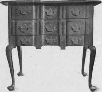 Block Front Dressing Table, about 1750.
