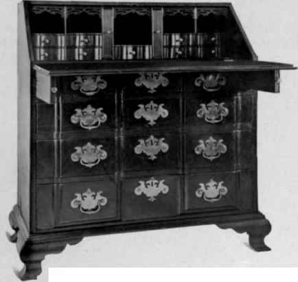 Block Front, Slant Top Scrutoire, third quarter eighteenth century.