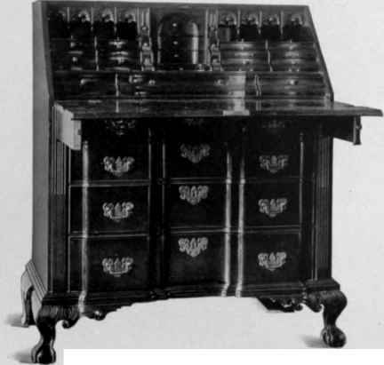 Block Front, Slant Top Scrutoire, third quarter eighteenth century.