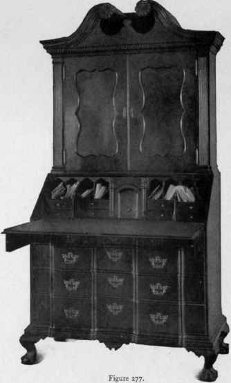 Block Front, Slant Top Scrutoire with cabinet top, 1778.