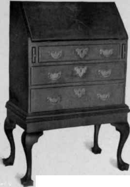 Cabriole Legged Scrutoire, about 1725.