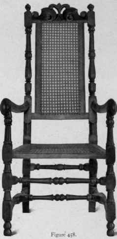 Cane Chair, turned legs, first quarter eighteenth century.