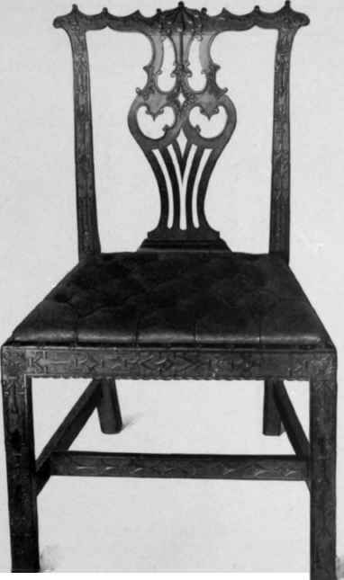 Chair in Chippendale style. Chinese taste, about 1760.