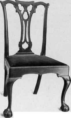 Chair in Chippendale style, Gothic taste, third quarter eighteenth century.