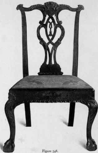 Chair in Chippendale style, third quarter eighteenth century.