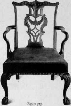 Chair in Chippendale style, third quarter eighteenth century.