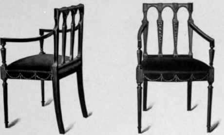 Chairs in Sheraton style, 1785 90.