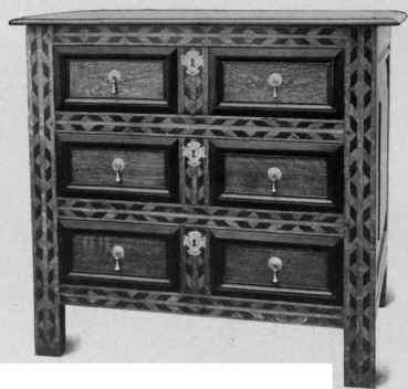 Inlaid Chest of Drawers, 1690 1700.