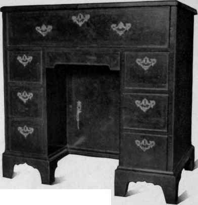 Knee Hole Desk, about 1725.