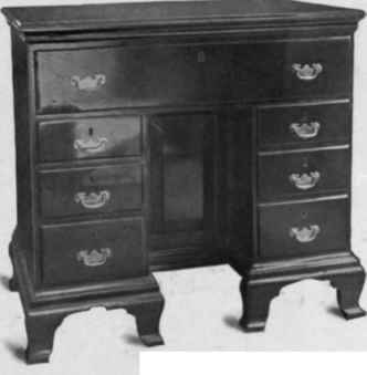 Knee Hole Dressing Table, 1750 75.