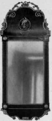 Looking Cilass with mahogany and gilt frame, 1785 95.