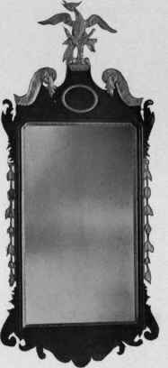 Looking GIass with mahogany and gilt frame, 1780 90.