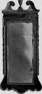 Looking Glass Frame with scroll pediment, 1725 50.