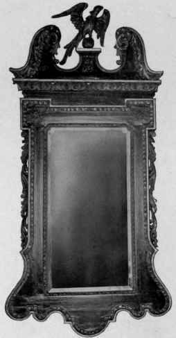Looking Glass Frame with scroll pediment, 1750 75.