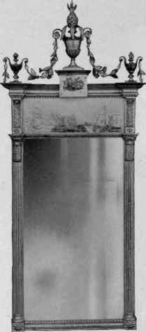 Looking Glass with gilded frame, 1790 1800.