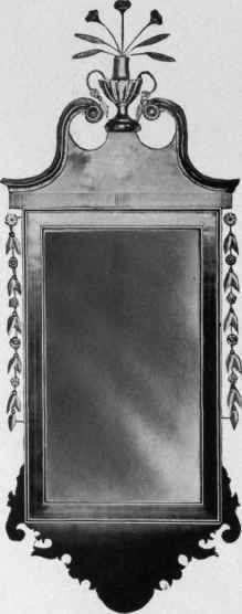 Looking Glass with mahogany and gilt frame, 1790 1800.