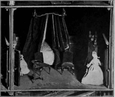 Miniature Bed Room showing draperies, first quarter eighteenth century.