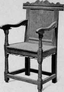 Oak Wainscot Chair, first quarter seventeenth century.