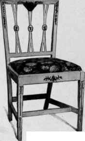Painted Chair in Sheraton style, about 1800.