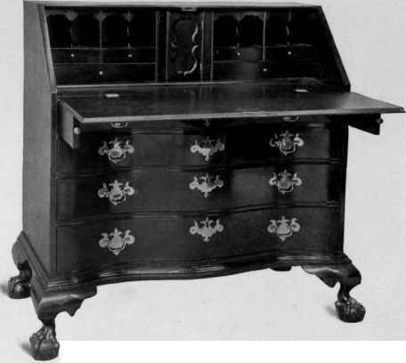 Serpentine Front, Slant Top Scrutoire, 1765 80.