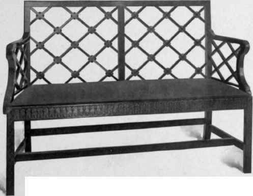 Settee in Chippendale style with two chair backs, 1760 80.