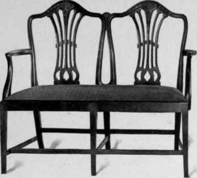 Settee with two chair hacks, transition style, 1775 85.