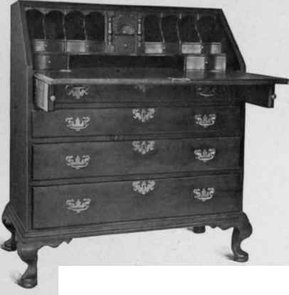 Slant Top Scrutoire, 1740 50.