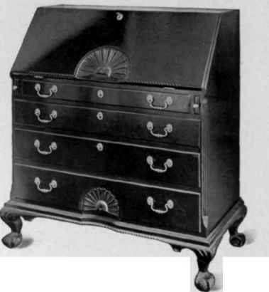 Slant Top Scrutoire, third quarter eighteenth century.