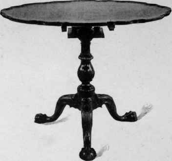 Tripod Table, pie crust top, 1750 75.
