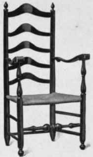 Turned Slat Back Chair, Pennsylvania type, 1725 50.