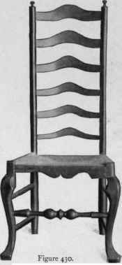 Turned Slat Back Chair with cabriole legs, Pennsylvania type, 1725 50.