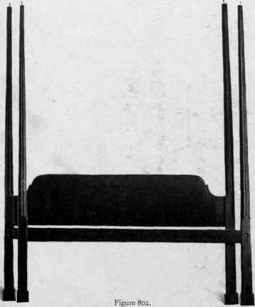 Walnut Bedstead, about 1725.