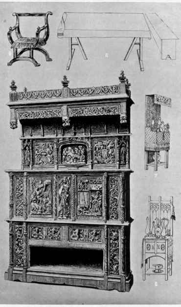 PLATE III.   Flemisli Dressoir (Fifteenth Century).