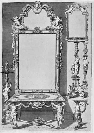 PLATE LI. Mirrors, Console Table and Candlestands, by Marot.