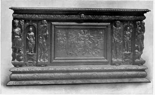 PLATE VII.   Huclie, or Bahut (Sixteenth Century). CLUNY MUSEUM, PARIS.