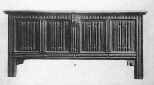 1   Oak Chest, With Geometrical Carving 17th Century 2   Late Linen Fold Panelled Chest 17th Century